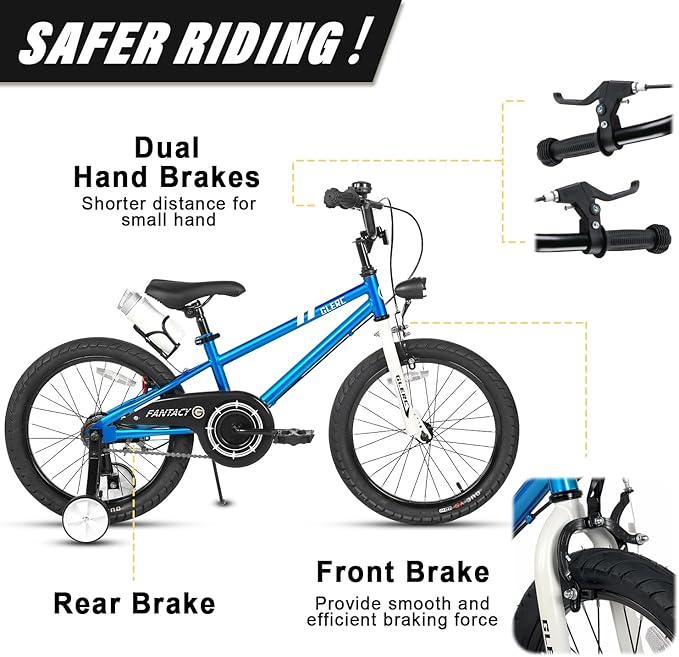 Glerc Fantacy Kids Bike, 12-20 Inch Children Bicycle for 2-13 Years Old Boys Girls, Kids Bicycle with Water Bottle Holder & Headlight & Training Wheels, Multiple Colors