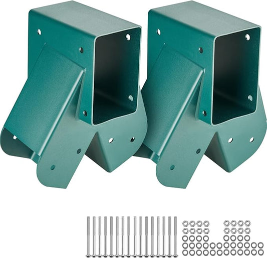 VEVOR A-Frame Middle Swing Set Brackets, Heavy Duty Carbon Steel Swing Set Hardware with Mounting Hardware, DIY Swing Set Bracket Swing Set Kit for 4x4 Legs & 4x6 Beam, Green (2 pc)