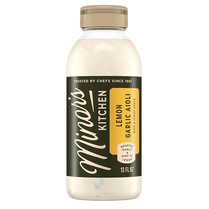 Minor's Kitchen Lemon Garlic Aioli 13 oz | Garlic sauce; condiments and sauces; dips and spreads; 13 oz