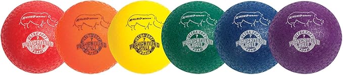 Champion Sports Super Soft Playground Ball Set – Rhino Skin® Foam Inflatable Balls for Indoor & Outdoor Play Durable, Lightweight & Safe for All Ages, Set of 6 with Pump & Mesh Bag