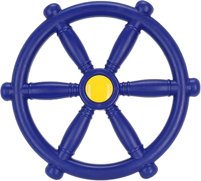 Squirrel Products Pirate Wheel 12" with Mounting Hardware, Made of Durable Weather-Resistant Plastic, for Kids Playgrounds - Blue