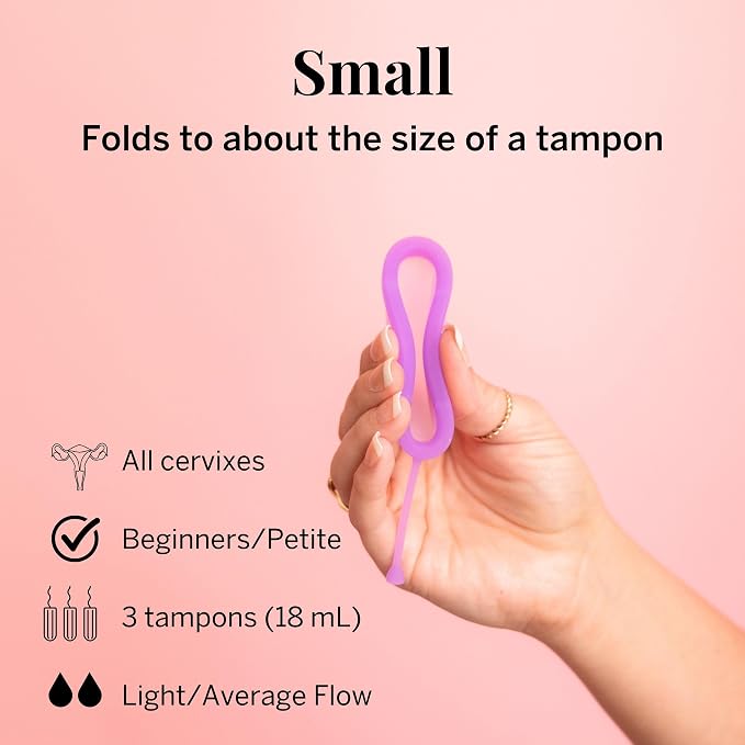 Pixie Menstrual Disc for Feminine Care - Ranked 1 for Best Tampon Alternative Period Disc - 100% Medical-Grade Silicone - Removes Like a Tampon - Wear 12 Hours - Capacity of 3 Tampons (Small)
