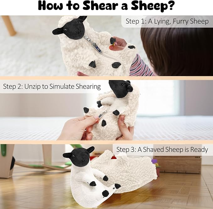 AGRIMONY Cute Shaved Sheep Stuffed Animals,Small Plushies Kawaii Lamb Plush Toys, Easter Valentines Mothers Day Birthday Christmas Funny Gifts Sheep Decor for Kids Girls Boys Teens Women