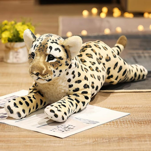 Cheetah Stuffed Animal 16" Large Leopard Stuffed Animal Cute Pillow Realistic Stuffed Cheetah Stuffy Jaguar Plush Toy Decor Birthday Valentine's Gifts for Kids Girls