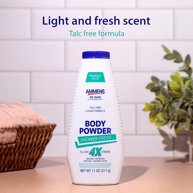 AMMENS Powder Shower Fresh Talc Free, 11 Ounce