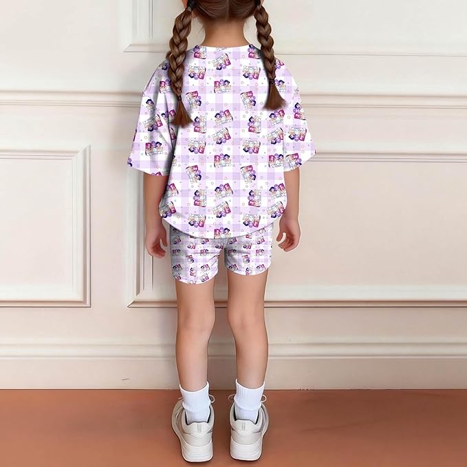K-POP DEM0N Hunters Outfits for Girls, 2 Piece T-Shirts and Apparel Sets Birthday Gift