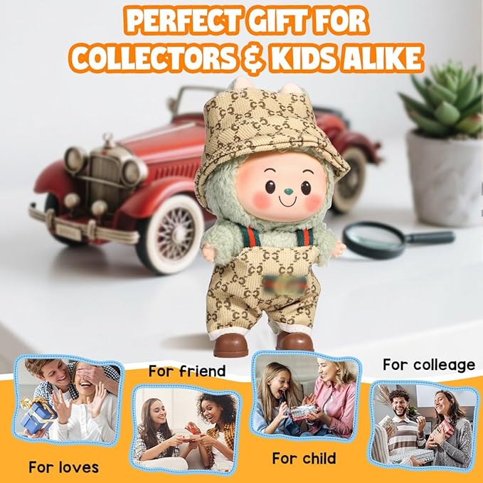 AICase for 17cm Doll Clothes/Outfit,Clothes Set for 17cm Doll,2 Piece Set Hat Clothing,Boys and Girls Stylish Adorable Dolls Clothes Accessories_13