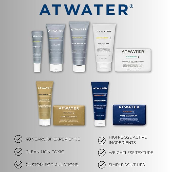 ATWATER Men's Eye Cream, Anti-Aging Under Eye Treatment for Circles, Puffiness and Fine Lines, Hydrating Face Moisturizer for Men - 0.5 oz