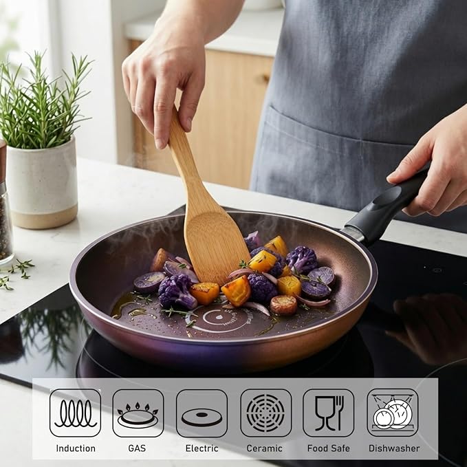 TECHEF - Art Pan 8" & 12" Nonstick Frying Pan Set, PFOA-Free, Dishwasher-Safe, Made in Korea