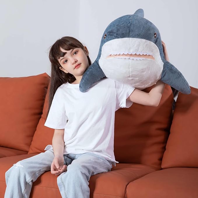 MorisMos Giant Shark Stuffed Animal 40 Inch Shark Plush Toys, Soft Plush Shark Hugging Pillow for Kids