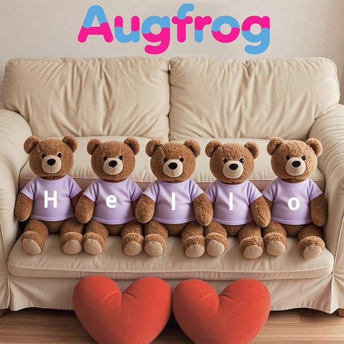 8 - Pack Light Blue Blank T - Shirts for 17-18 Inch Bears | Thick DIY Stuffed Animal Canvas Clothes (Purple)