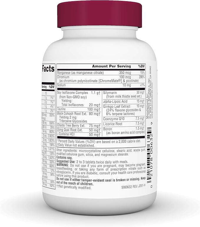 Source Naturals Menopause Multiple, Non-GMO Soy - Bio-Aligned Formula - 60 Tablets