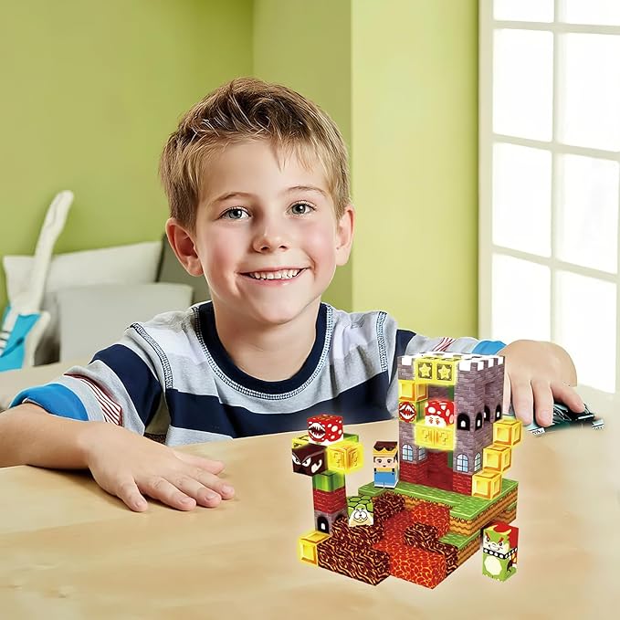 Magnetic Blocks -100Pcs Magnetic Building Blocks Cubes for Kids, STEM Sensory Toys for Kids Games Boys Girls Ages 3-5 6-8 Christmas Birthday Gifts