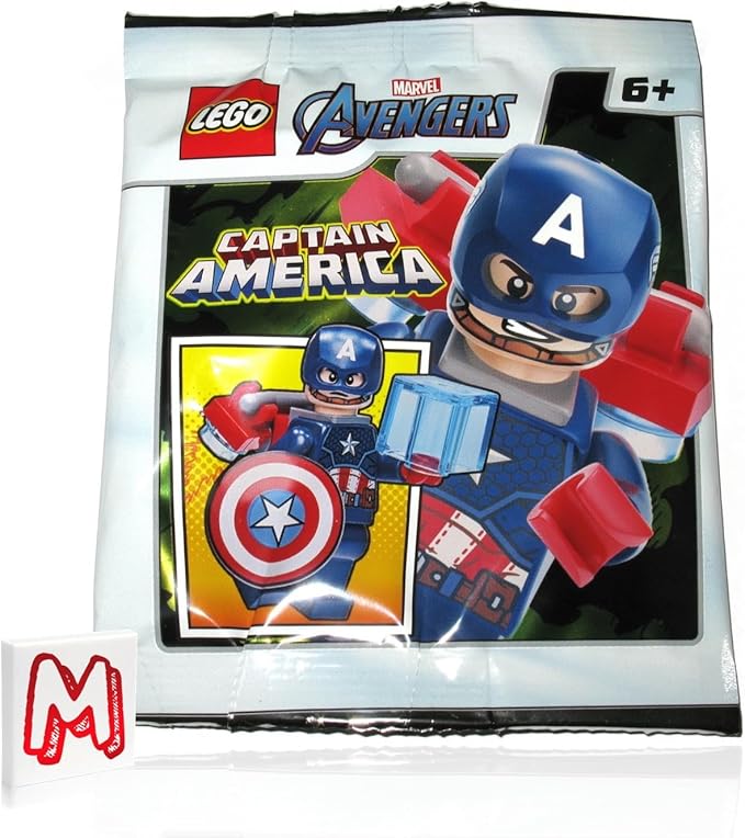 LEGO Marvel Avengers Super Heroes Minifigure - Captain America (with Shield and Helmet) Limited Edition