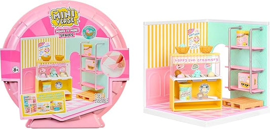 MGA's Miniverse Make It Mini Spaces Ice Cream Shop, Building Set, Customize, DIY Crafts, Rooms, Hobby, Collectors, Display, Gifts, 8+