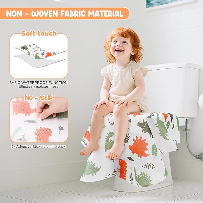 Disposable Toilet Seat Covers 20 Pack - Extra Large Waterproof Potty Covers for Public Restroom & Potty Training, Travel Must Haves & Airplane Essentials, Non-Slip
