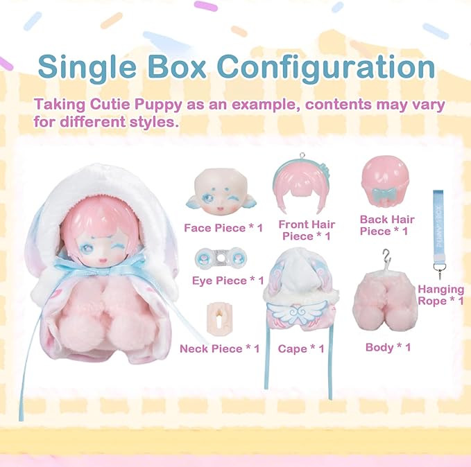 BEEMAI Antu Cute Petite Series Plush Blind Box 6PCs (Set of 6 No Repeat) Cute Figures Collectible Toys Birthday Gifts