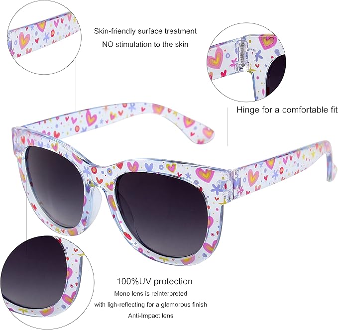 KENBO Kids Sunglasses for Girls UV Protection Toddler Sunglasses