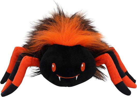 Fonzie Stuffed Spider | 8 Inches, Black, Surface Washable | Halloween Plush Decorations | Fall Decor | Spooky Home Decor | Safe Materials | Spider Stuffed Animal
