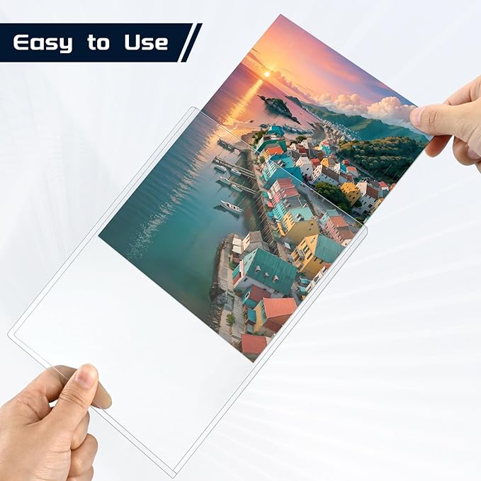 15 Pack Rigid Print Protectors 5" x 7" Clear Photo Protectors Hard Plastic Photo Sleeves Top Loading Card Plastic Sleeves