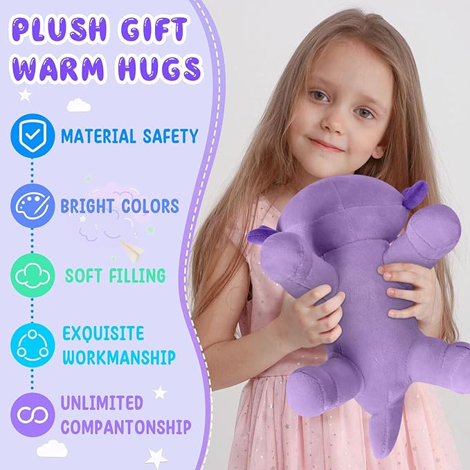 Axolotl Plush Toy, Soft Cute Stuffed Animal Axolotl Pillow Doll - Purple