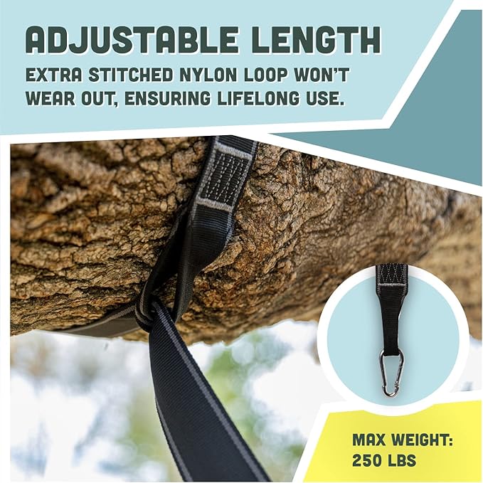 Squirrel Products Two Nylon Tree Swing Hanger Straps - 10ft Each