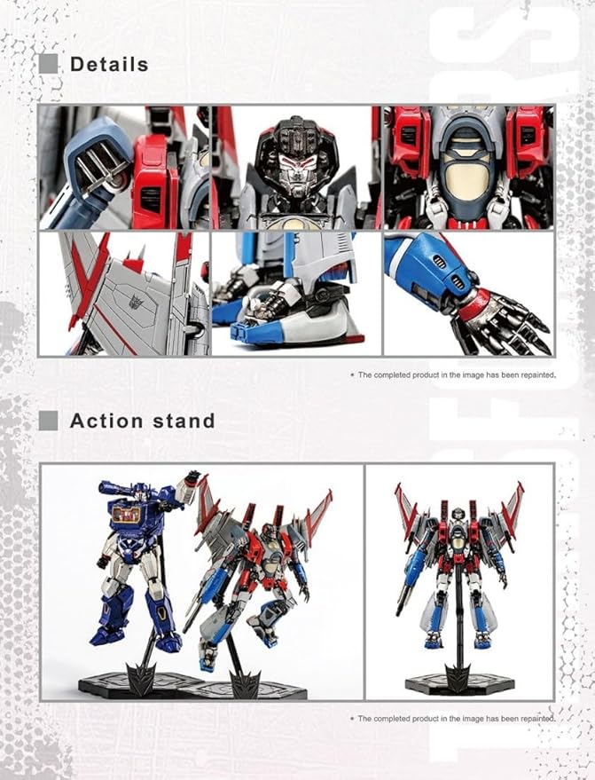 PARKHO Transformers Bumblebee Starscream Figure Model Kit – Cybertron Aircraft Easy to Assemble 3D Articulated Action Pre Painted Collectible Series Toys Hobby 08121
