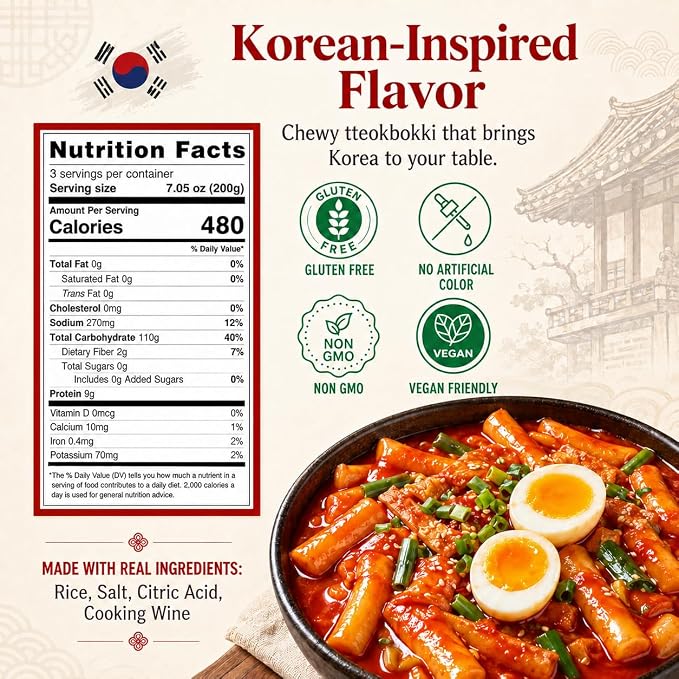 Unha's Korean Tteokbokki Garaetteok Rice Cake Sticks, 21.16 oz 1 Pack | garaetteok rice cake sticks, 3 portions, Korean tteokbokki, tteokguk soup, rabokki ramen, hot pot