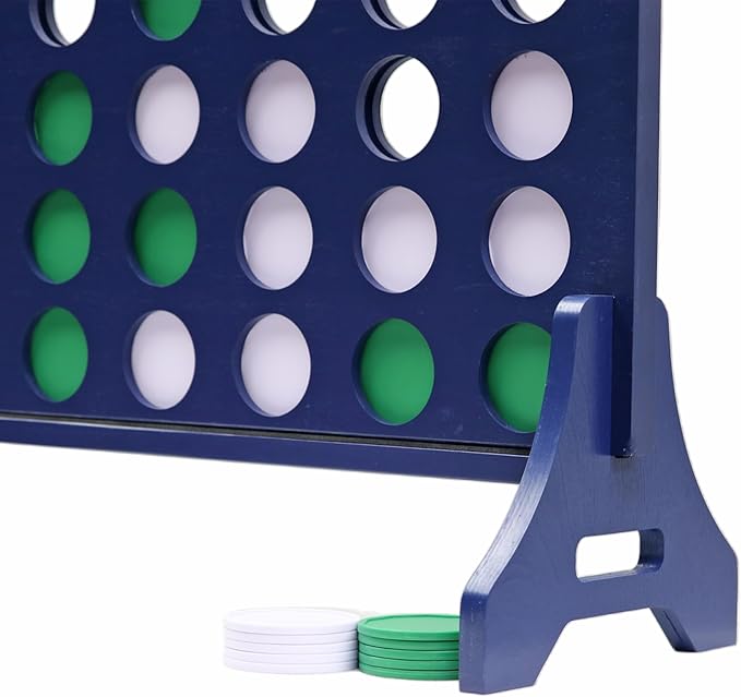 Tailgating Pros Premium Navy Giant Four in a Row with Carrying Case - Jumbo Oversized Outdoor Yard Game - Connect Multiple Pucks in a Row to Win - Many Puck Colors Available!