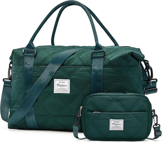 Travel Duffel Bag, Carry On Overnight Weekender Bags for Women | Travel Bag with Wet Pocket & Trolley Sleeve, For Spirit Airlines 18x14x8 Personal Item Bag