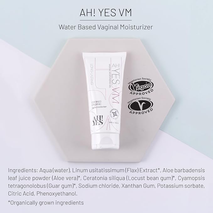 AH! YES VM Long-Lasting Vaginal Moisturizer for Vaginal Dryness (3.4fl oz) | Water Based, Fast-Acting, Natural Gel Moisturizer, pH matched