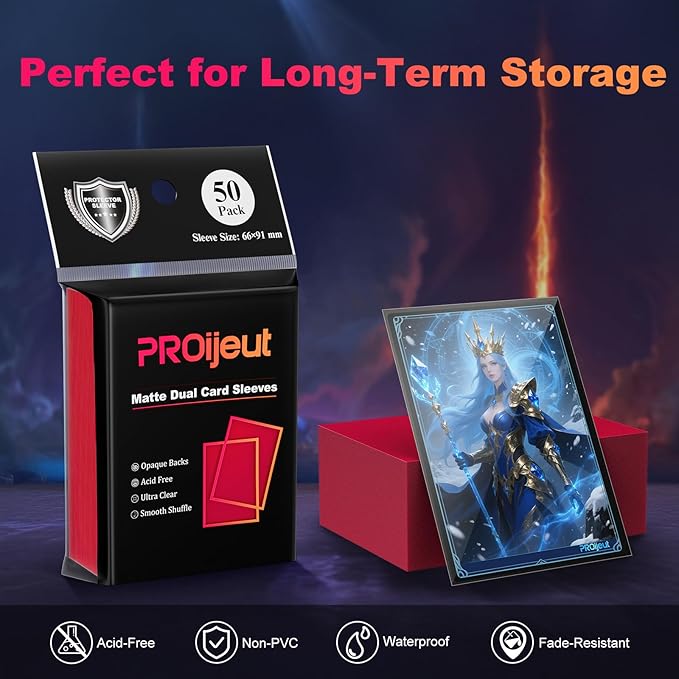 1200 Pack Card Sleeves, Matte Dual Trading Card Sleeves with Opaque Back & Smooth Shuffle, Tear Resistant Card Protectors for MTG, TCG and Game Cards (12 Colors)