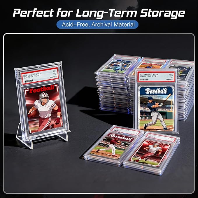 1200 Pack Graded Card Sleeves, Precise Fit Slab Sleeves, Acid-Free Resealable Slab Protector Compatible with PSA Graded Slabs