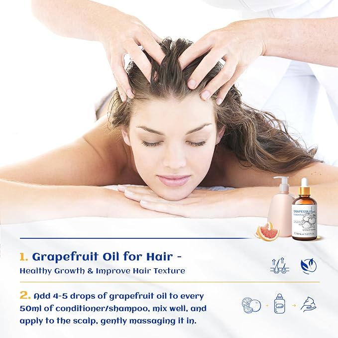 HIQILI 30 ml Grapefruit Essential Oil, for Diffuser, Skin Care - 1 Fl Oz | Fresh Citrus Aroma, Ideal for Daytime Diffusion, Nighttime Massage, DIY and Daily Home Fragrance —30mL / 1.01 fl oz