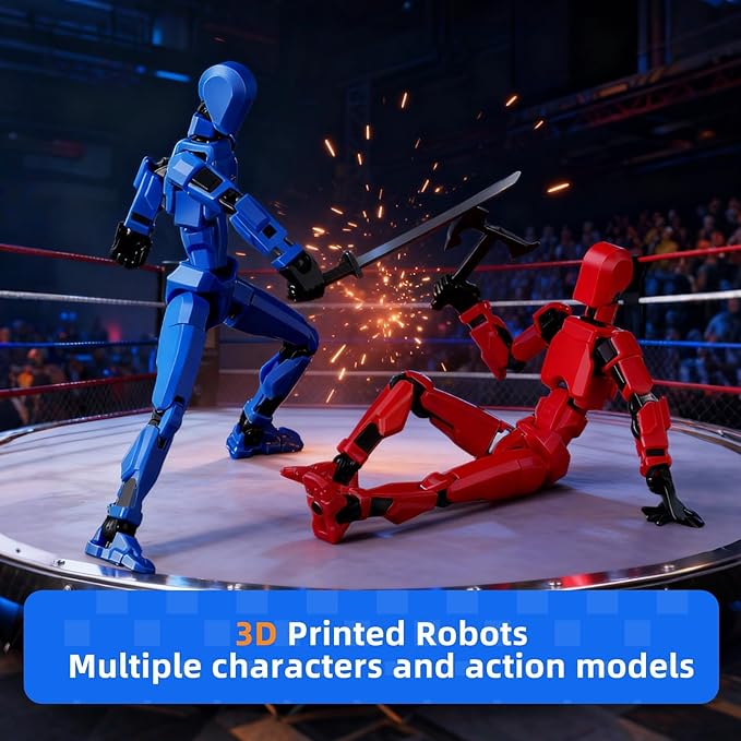 T13 Action Figure Set - (Assembled) 3D Printed Action Figure, Titan 13 Action Figure, Multi-Jointed Movable Dummy 13, Robot Action Figure, Birthday Gifts for Boys, Girls Desktop Decorations