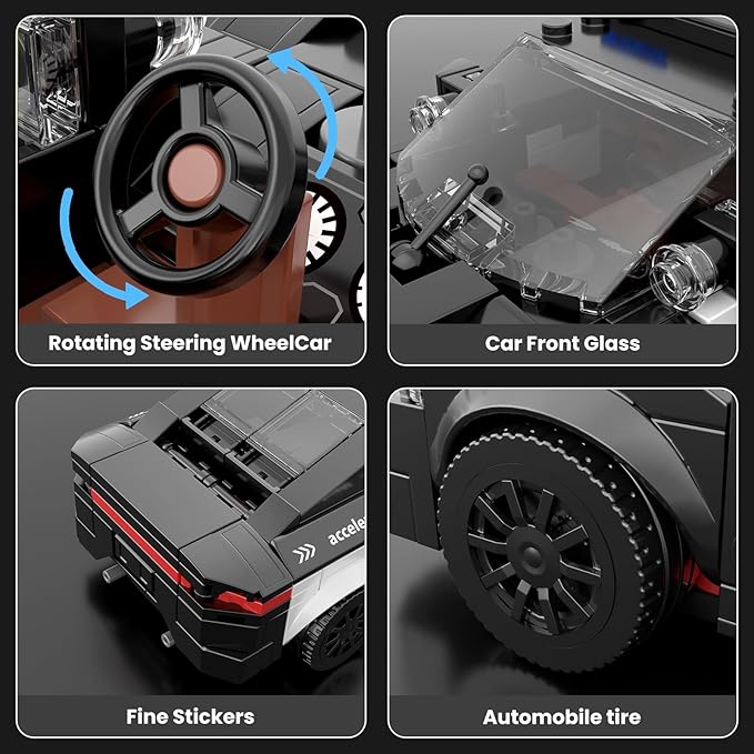 Mould King Speed Champion Hellcat Car Building Kits, MOC Racing Car Toys Model, Vehicle Blocks Set Suitable for Boys to Build, House Decoration Gifts for Kids and Adults 27098 (443Pcs)