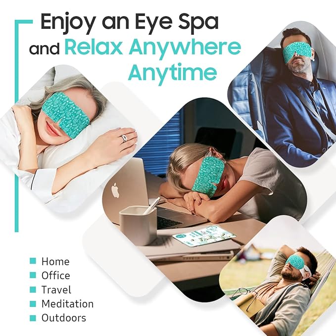 BeHoomi 20Packs Steam Eye Mask, Heated Eye Mask Warm Compress for Eyes, Disposable Self Heating Steam Mask for Sleep, Spa, Travel Essentials, Relaxation Gifts for Women, Mothers Day Gifts (Unscented)