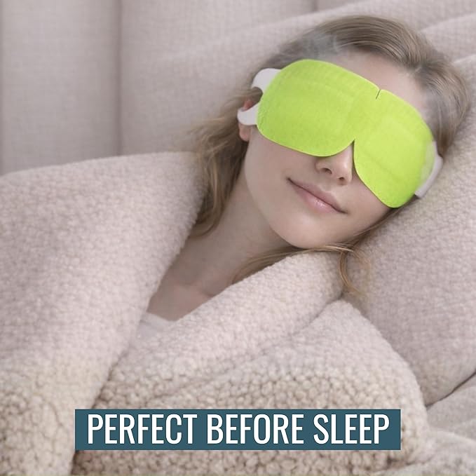 NOVEHA Self Heating Steam Eye Mask for Dry Eyes 30PCs Air-Activated Steam Eye Mask, Warm Compress for Ease Daily Strain, Eye Relaxation, Travel & Spa Use, Soothing Moist Heat for Tired & Stressed Eyes