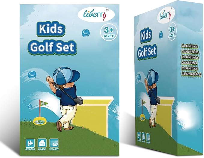 Liberry Kids Golf Club Set, Retractable Toy Golf Clubs for Toddlers, Mini Golf Set for Children Age 2 3 4 5 Years Old