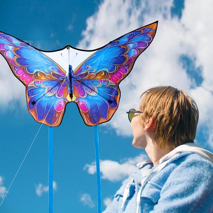 HONBO Butterfly Kites for Kids & Adults, Easy to Fly for Beginners, Each Kite with 300ft Line Handle,Beginner Kite for Kids Ages 4-8,Beach Kites for Outdoor Activities & Family Trip