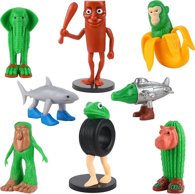 8PCS Italian Action Figure，Brainrot Meme Shark Figures Toys，Animals Figurine Doll Gifts for Fans