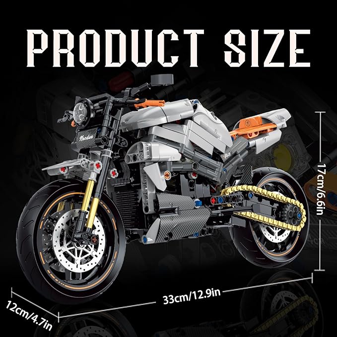 1:8 Motorcycle Building Set for Adults, Building Blocks for Adults, Collectible Toy for 14 15 16+ Years Old Boys, Teenage Boys Gifts on Birthday(579PCS)