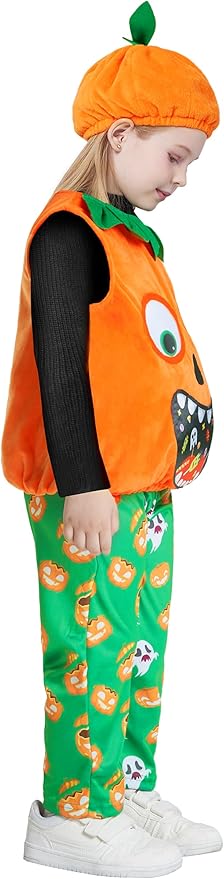 IKALI Halloween Pumpkin Costume with Pumpkin Hat Halloween Dress Up