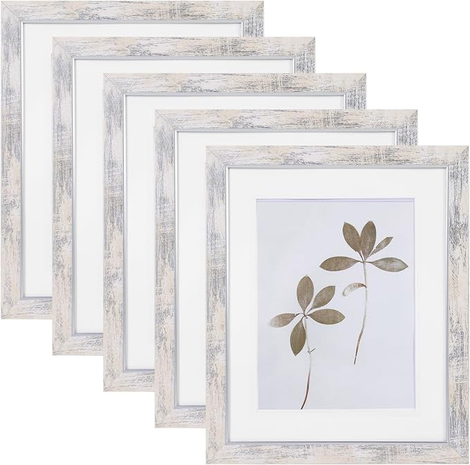 Fixwal 8x10 Picture Frame Set of 5, Vintage Photo Frame, Rustic Retro Picture Frame with Tempered Glass, Decorative Art on Walls and Tabletop Placement