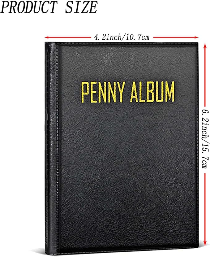 108 Pockets Pressed Penny Collecting Album Book, Portable Smashed Pressed Penny Album Book Holder for Collectors, Suitable for Work or Travel