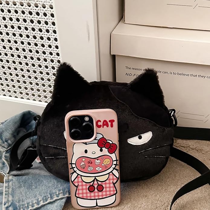 Cute Chick Mini Novelty Kids Kawaii Plush Anime Crossbody Bag for Little Girls - Fluffy Purse