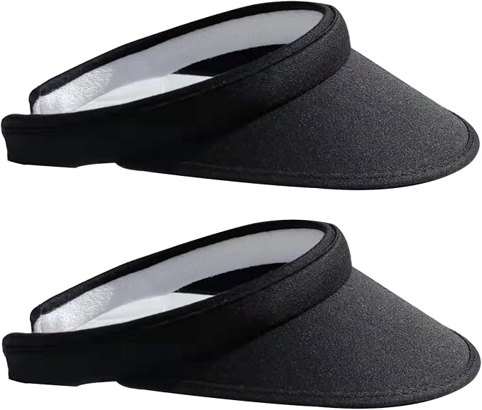 2 Pack Sun Visor Hats Women Men Clip On Wide Brim Visors Hat Outdoor Sports Golf Beach Travel Tennis Caps