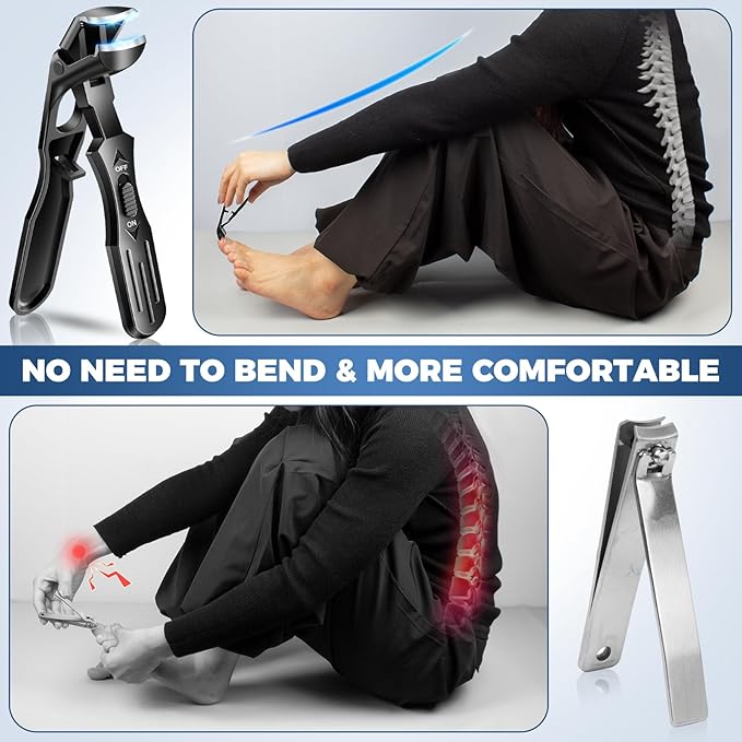 Toenail Clippers for Seniors Thick Toenails, 2026 Upgrade Angled Nail Clipper for Seniors, Toe Nail Clippers for Men with Wide Jaw Opening, Sharp Heavy Duty Fingernail Clipper Cutter with Catcher