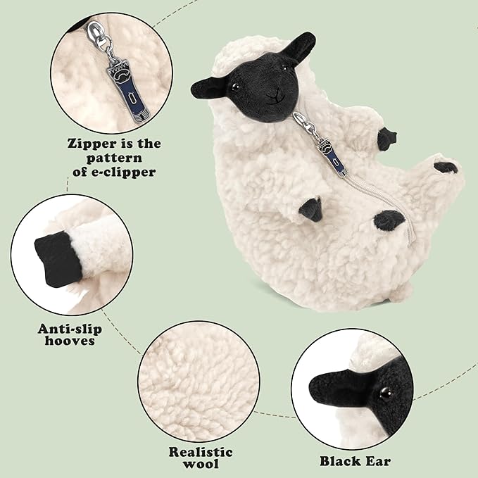 AGRIMONY Cute Shaved Sheep Stuffed Animals,Small Plushies Kawaii Lamb Plush Toys, Easter Valentines Mothers Day Birthday Christmas Funny Gifts Sheep Decor for Kids Girls Boys Teens Women