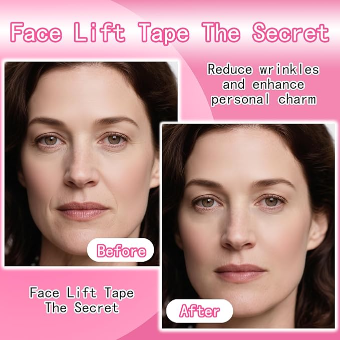 Face Tape Lifting Invisible - Eye Facelift Tape for Face Invisible - Instant Lift Stickers for Sagging Skin, Wrinkles, Double Chin, Neck, Eyes (Transparent)